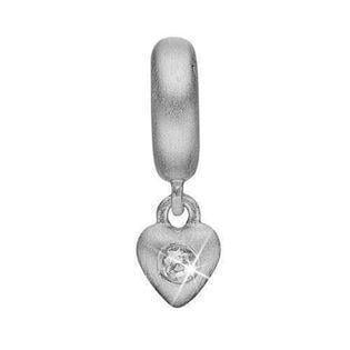 Christina sølv Moving Love Dinglende hjerte med hvid topaz, model 623-S15 køb det billigst hos Guldsmykket.dk her